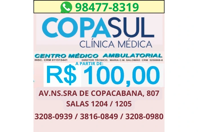 Urologia 1 COPASUL CLÍNICA MÉDICA COPACABANA AV NS SRA DE COPACABANA 807 COPACABANA 2025