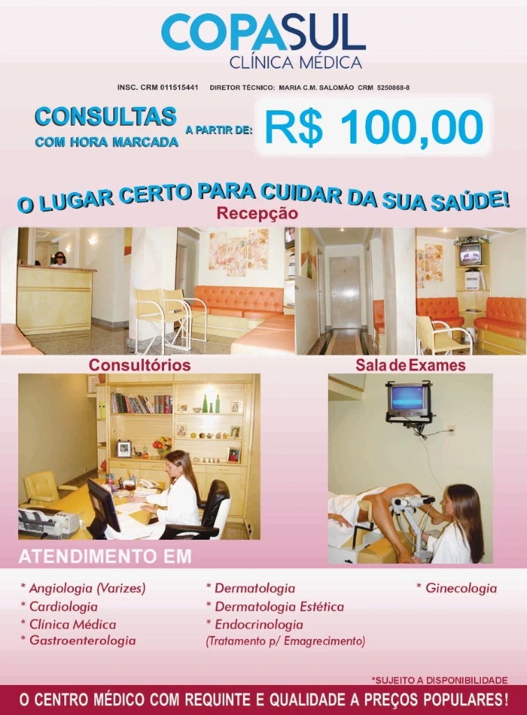 CLINICA-MÉDICA-MEDSUL-CENTER-CONSULTA-MENOR-PREÇO-R$80-AV-NS-SRA-COPACABANA-807-SL1204 COPASUL CLINICA MEDICA POPULAR COPACABANA CONSULTAS E EXAMES