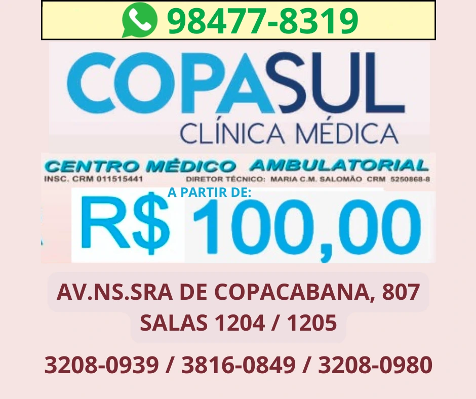 COPASUL CLÍNICA MÉDICA COPACABANA AV NS SRA DE COPACABANA 807 COPACABANA 2025